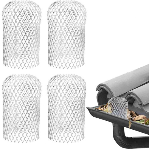 8 Pcs Gutter Guards - Aluminum Gutter Downspout Guard, Expandable Leaf Strainer Gutter Screen Covers Down 12 X 17cm 1