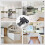 1/2Inch Overlay Semi Partial Wrap Cabinet Hinges, 4 Pairs (8 Pcs) Self Closing Black Hinges for Variable Kitchen 8Pcs 6