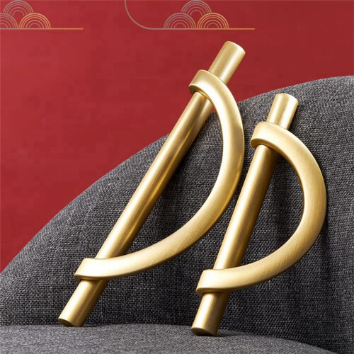 2Pcs Gold Cabinet Pulls Drawer Pulls Half Moon Shape Cabinet Pulls Drawer Dresser Handles Kitchen Cupboard Handles A