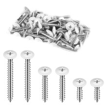 8 White Screws Wood Sheet Metal Screw Thread Truss Fast Self Tapping White Pan Cabinet Screws Wood Work