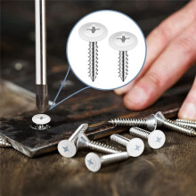 8 White Screws Wood Sheet Metal Screw Thread Truss Fast Self Tapping White Pan Cabinet Screws Wood Work