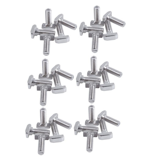M8 Thread T-Slot Drop-in Stud Sliding Screw Bolt Silver Tone 30pcs