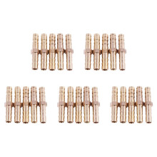 25 Pcs Gold Tone Brass Straight Hose Connector Joiner