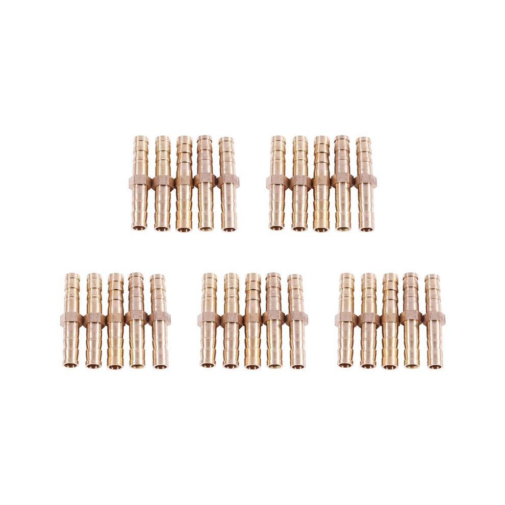 25 Pcs Gold Tone Brass Straight Hose Connector Joiner 6032417979734