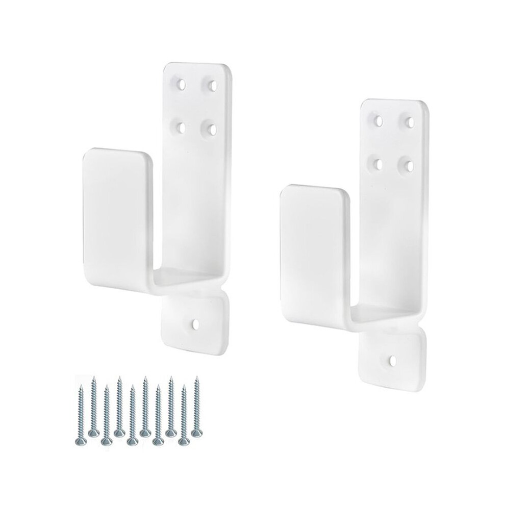 2X4 Door Barricade Brackets Heavy Duty Upgraded Door Bar Holder Brackets For Home Security Suit For 2X4 Lumber White 4711391826464