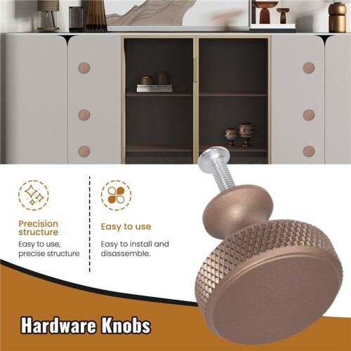 10Pack Kitchen Cabinet Knobs Knurled Dresser Knobs Cabinet Hardware Aluminum Knobs for Dresser Drawers Copper Color 2