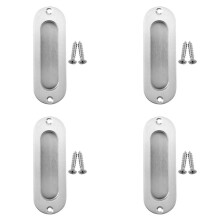 4X Rechteckige Gesicht Fix Flush Einbau-Schiebetuer Pull Handle Edelstahl