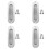 4pcs Rectangular Face Fix Flush Recessed Sliding Door Pull Handle Stainless Steel 1