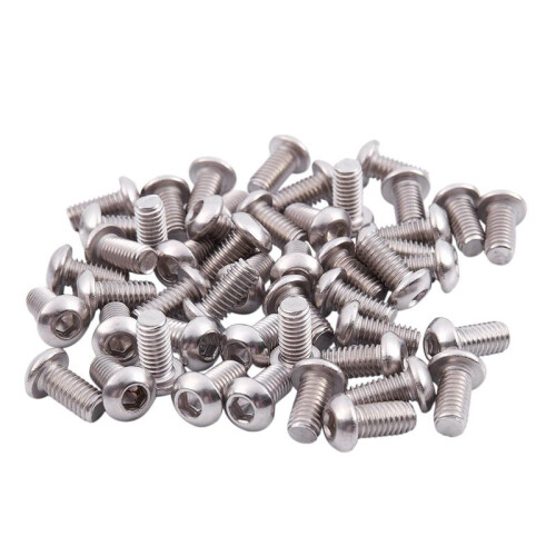 M6x12mm Stainless Steel Hex Socket Button  Screws 200 Pcs 2