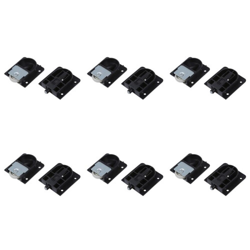 6X Plastica 25 mm Dia Armadio Roller Door Nero