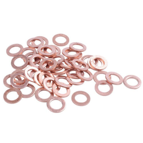 200 Pcs Copper Crush Washer Flat Seal Ring Fitting 6mm X 10mm X 1mm 2
