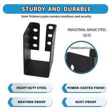Concealed Joist Hanger 8PCS,2InX4In Outdoor Concealed-Flange Light Joist Bracket, Q235B Steel Powder-Coated Joist Hanger