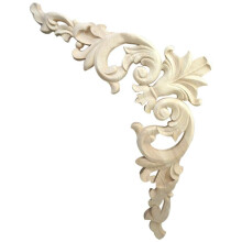 20pcs 15 X 15cm Rubber Wood Carved Corner Onlay Applique Exquisite Unpainted