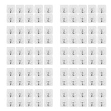 100 Packs Reusable Adhesive Hooks,Transparent Heavy Duty Wall Hooks with No Scratch, Waterproof and Oilproof