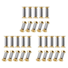 30-Pack Knivhandtag Skruvar Nitar Bultar FäStelement, Guld Sexkantsskruvar med Platt Huvud, Skruvar för Knivtillverkning