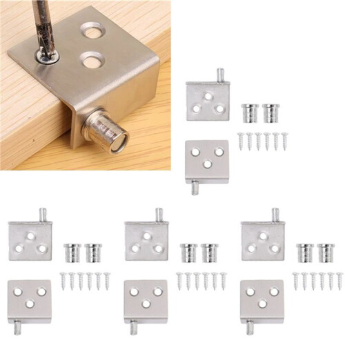 20Pcs Concealed Hinges Invisible Cabinet  and Down Door Pivot CT Corner Codes for Wood Panel Cupboard Display Support 1