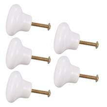 5Pcs Keramiktür Rundgriffe Küchenschrank Schrank Kleiderschrank Zugknöpfe Weiß S