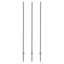 3st 500 mm T8-Loodschroef en Messing Moer (-Draad, 2 mm Steek, 4 Starts, 8 mm Draad) voor 3D-Printer Z-As