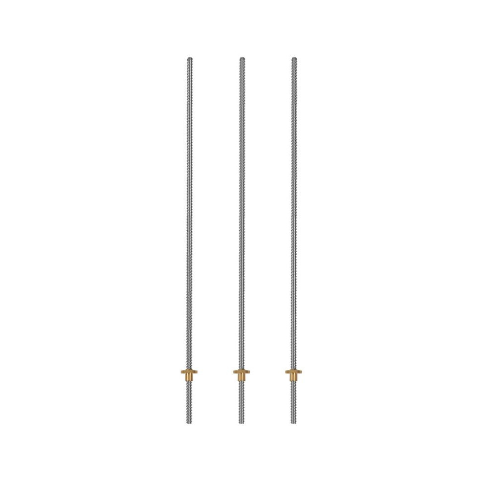3Pcs 500Mm T8 Lead Screw And Brass Nut ( Thread, 2Mm Pitch, 4 Starts, 8Mm Lead) For 3D Printer Z Axis 6033987837981
