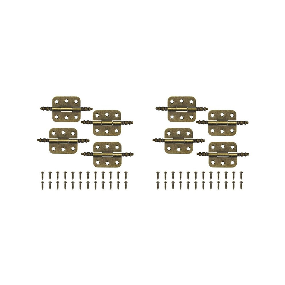 8 Pcs Hinges Antique Bronze Retro 6 Holes Hinges Hardware With 24 Pcs Screws For Wooden Jewelry Box Cabinet 6033967234540