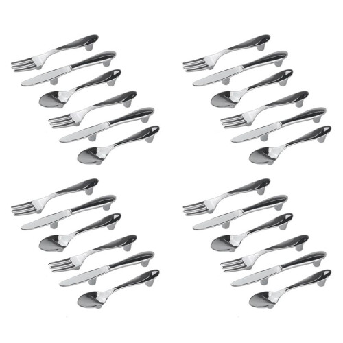 24 PCS Knife Spoon Fork Kitchen Cabinet Closet Drawer Pull Handles Knobs 3-Inch Center to Center (Silver)