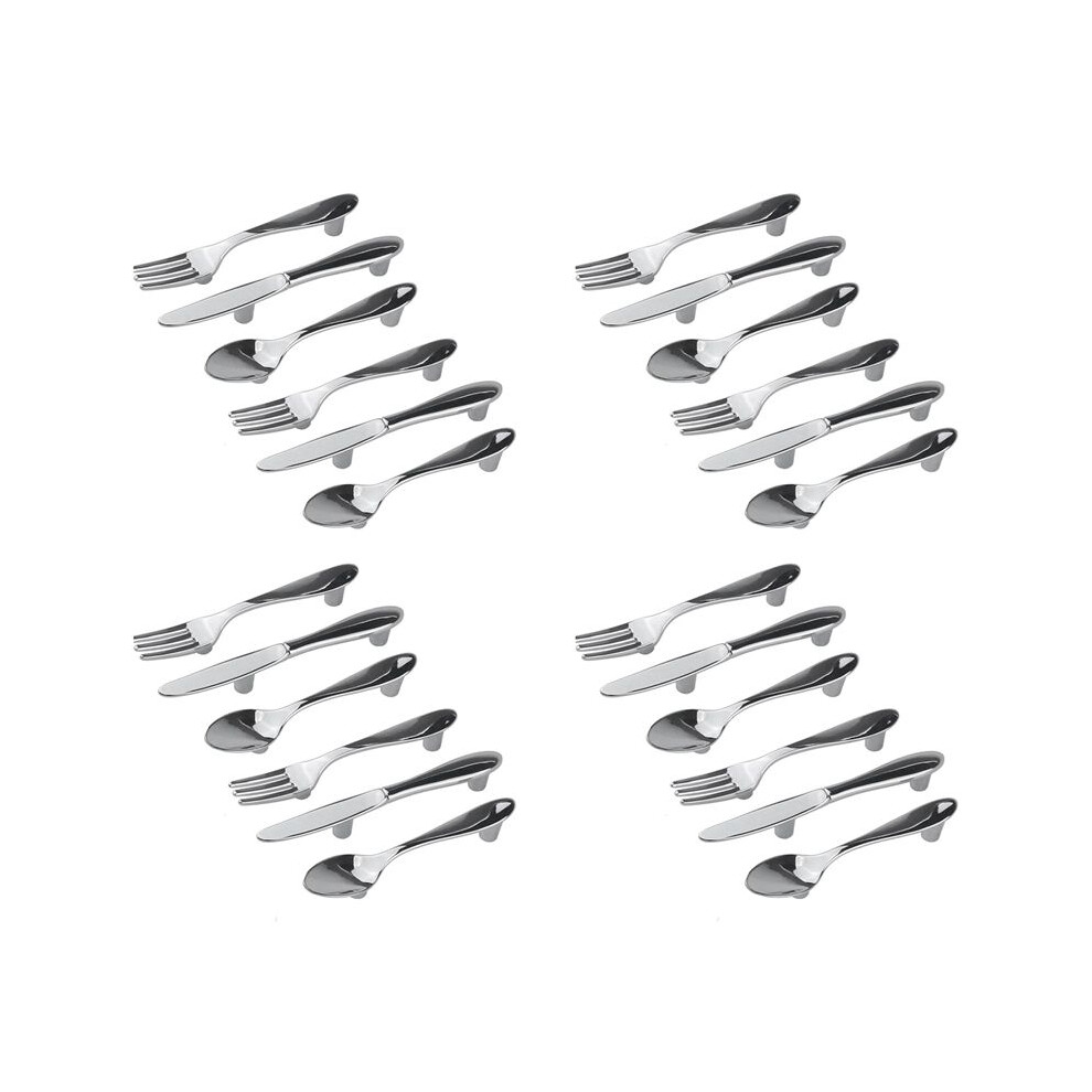 24 Pcs Knife Spoon Fork Kitchen Cabinet Closet Drawer Pull Handles Knobs 3-Inch Center To Center (Silver) 4711268907494