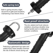 20 PCS Gate Handle for Electric Fence, Insulated Spring Tension, Replacement Accessories for Fencing, for Pasture Gates