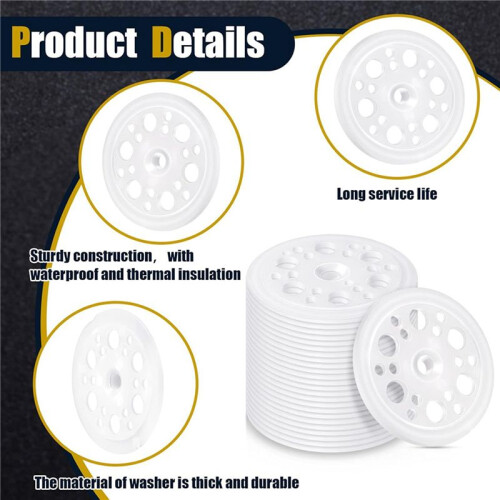400 Pcs 1.77 Inch/ 45 mm Plastic Insulation Washers Load Spreading Polypropylene Washers for Fixing & Supporting 2