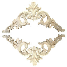 3pcs 15 X 15cm Rubber Wood Carved Corner Onlay Applique Exquisite Unpainted