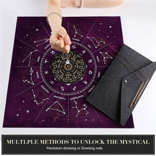 Copper Dowsing Rods - 4PCS Divining Rods+Dowsing Pendulum + Divination Mat- Divining Water, Treasure, Buried Items Etc