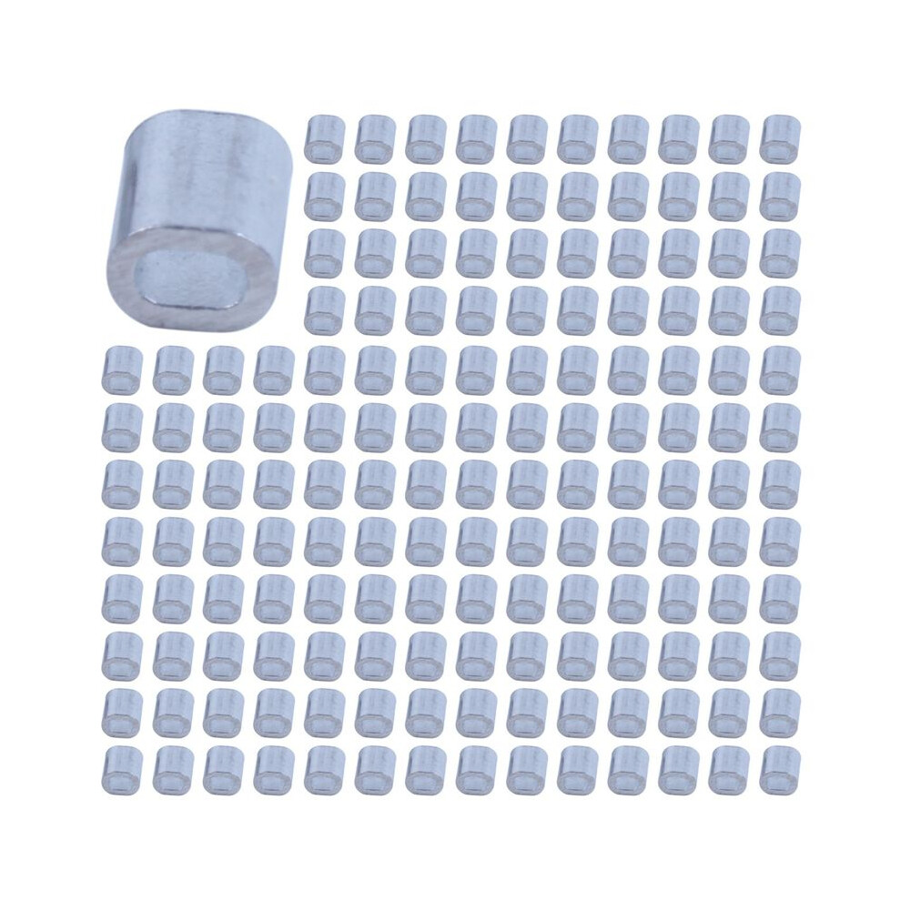 2000 Pcs 1Mm Steel Wire Rope Aluminum Ferrules Sleeves Silver Tone 6031092525045