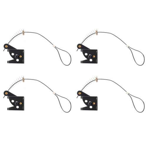 4X Self Locking Gate  for Wooden Fence Heavy Duty, Steel Spring Cable Pull String Gate Hardware Gate Lock
