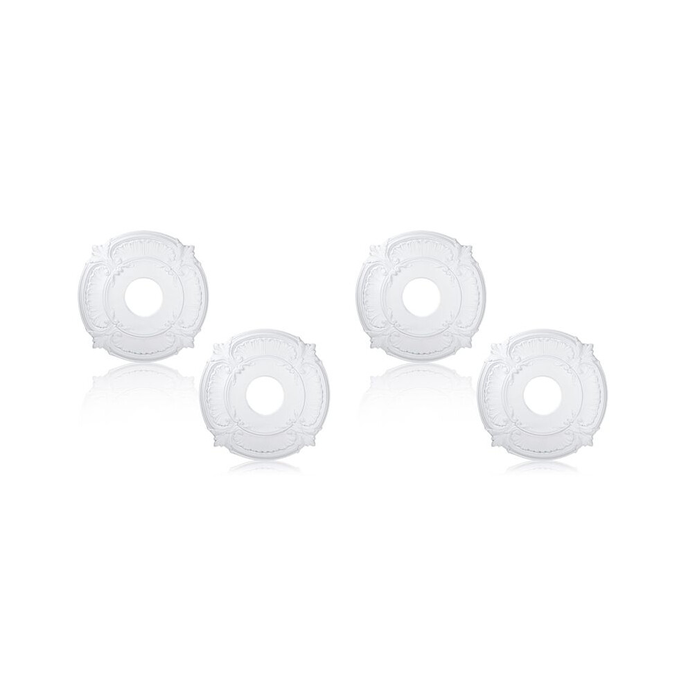 4 Pieces Pu Ceiling Medallion Decorative Ceiling Fan Medallion For Light Fixtures Ceiling Fans Chandeliers, 12 Inch Od 4713107843451