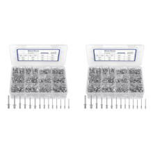 1200-Teiliges Popnieten-Sortimentsset in 14 Größen, Aluminiumnieten (3/32 Zoll, 1/8 Zoll, 5/32 Zoll, 3/16 Zoll), Verschiedene Blindnieten