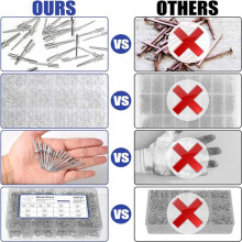 1200 Pcs 14 Size Rivets Assortment Kit Aluminum Rivets (3/32Inch 1/8 Inch 5/32 Inch 3/16 Inch),Assorted Blind Rivets