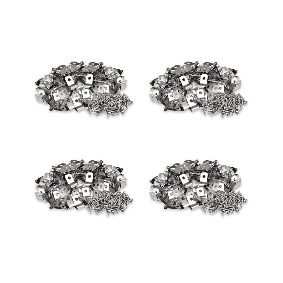 Fence Wire Fence Clips Agricultural Fencing Mounting Clips, Stainless Steel Screw Wire Clamps With Screws (400Pcs) 6033077602642