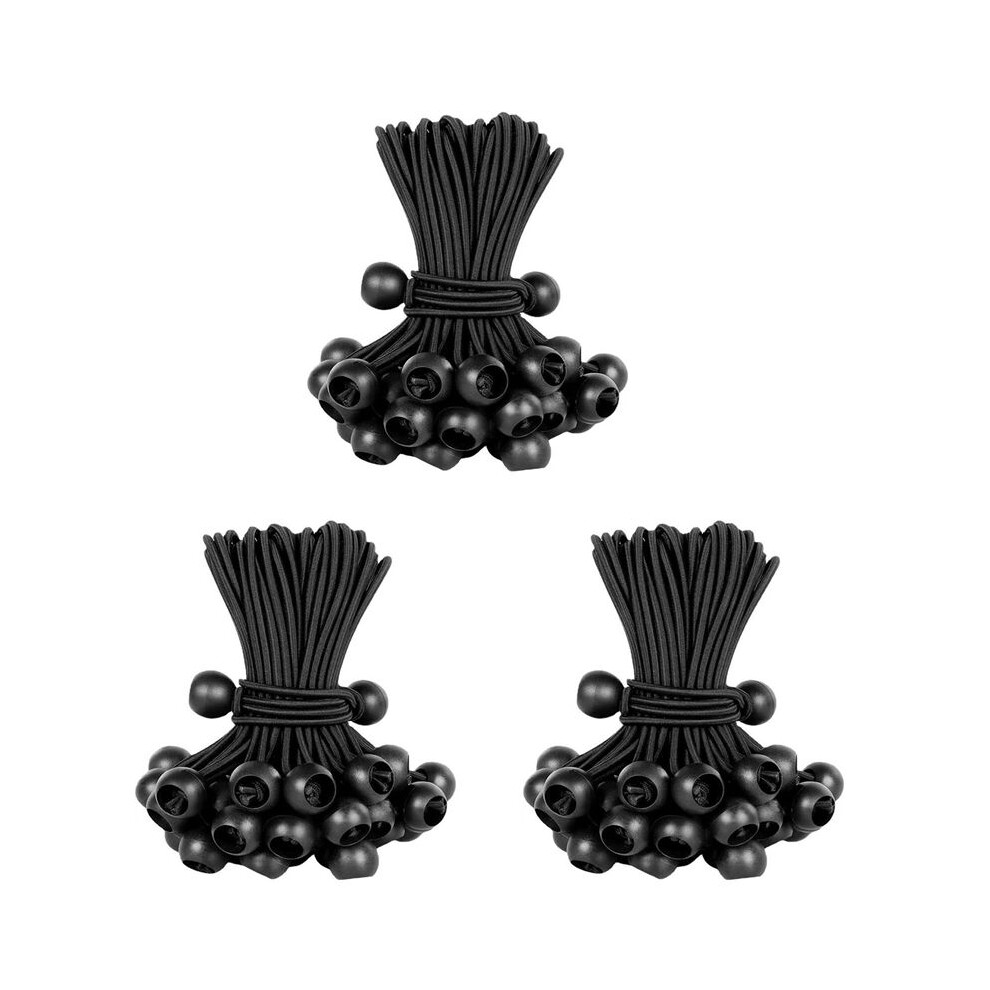 Black Bungee Cord, Heavy Duty Outdoor Bungee Cord With ,Tarp Tied Bungee For Shelter, Camping, 180Pcs 4712432205798