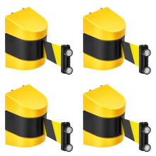 4st 16,4 Ft Magnetische Intrekbare Muurbarrière Magnetische Muurbevestiging Menigtebeheersing Intrekbare Veiligheidsgordel Gestreepte Riem