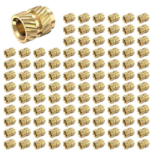 480Pcs M3X5.7-OD4.6 Thread Knurled Brass Threaded Heat Set Heat Resistant Insert Embedment Nut for 3D Printer 1