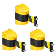 3pcs 16.4 Ft Magnetic Retractable Wall Barrier Magnetic Wall Mount Crowd Control Retractable Safety Belt Striped Belt
