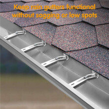 5inch 50 Pack Gutter Hangers, with Pre-Inserted Screw, Aluminum Gutter Brackets for Repairing Sagging Rain Gutters