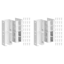 Heavy Duty Carbon Steel Fence Bracket with Screws for Vinyl Fencing Panel to Post Connection Rail Bracket Kit 8Pcs White