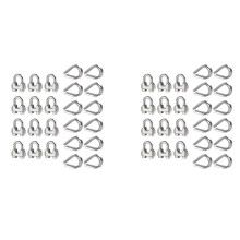 Hanger 1/4 Inch M6 Wire Rope Cable Clamp Thimble Cable Clamp Kit for 1/4 Inch Wire Rope Cable Thimble Rigging,24 Set