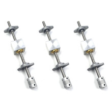 3Set 200mm Length 8mm Dia Silver Vertical 2mm Lead Screw Rod & Pillow Block Mounted Bearing T8 Lead Screw Kit
