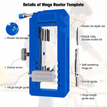 Door Hinge Router Template,Door Clamps Mortise,Door Mounting Kit Fits 90 Degree Anglesand Door Hinges with Type Square