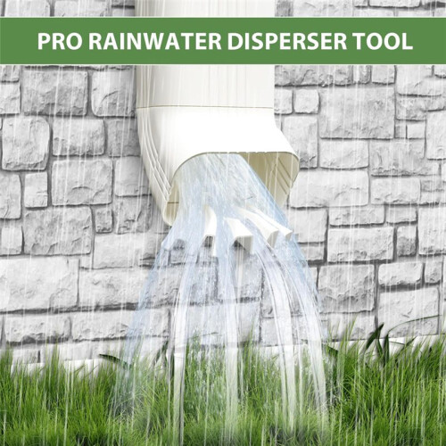 2PCS Gutter Downspout Diverter, Gutter Downspout Extensions for Rainwater Dispersal, Rain Gutter Disperser White