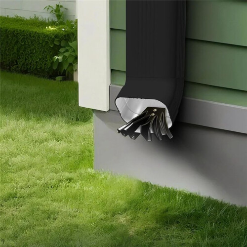 4PCS Gutter Downspout Diverter,Gutter Downspout Extensions for Rainwater Dispersal,Rain Gutter Disperser Brown 1
