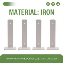 4Pack Floating Shelf Bracket 8 Inch, Industrial Heavy Duty Shelf Brackets L Brackets Hidden Metal Shelf Bracket