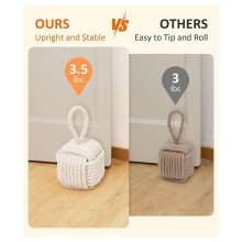 Decorative Door Stoppers - Cute Rope Knot Design, Heavy Duty Weighted Doorstop with Inside Mount for Home & School