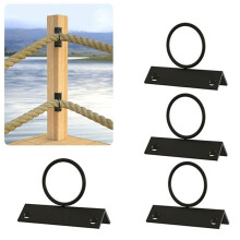 Paquete de 4 Soportes de Cuerda de 2 Pulgadas para Postes de Esquina, Soportes de Aro de Caída de Acero Inoxidable, Decorativos para Cercas de Cuerda